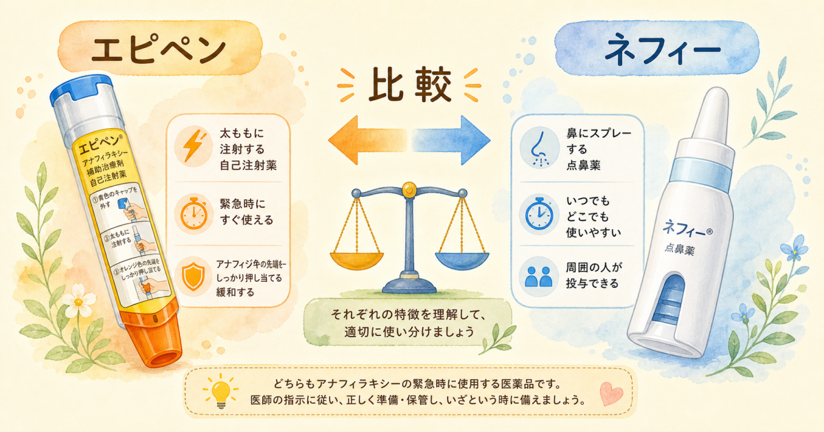 新薬「ネフィー」と従来薬「エピペン」の違いと特徴